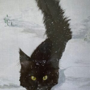 Heavy Snow - black cat with onl;y head, back and tailvisible in snow