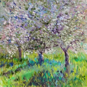 "Spring Orchard" Greetings Card (Square)