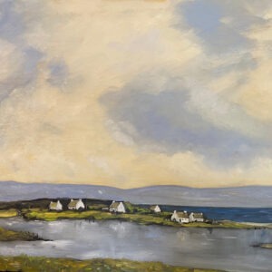 "Village by the Lake" Greetings card